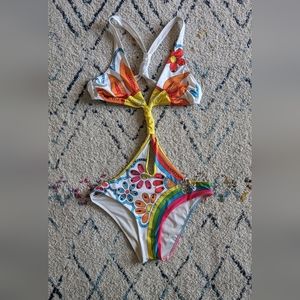 2000s Miss Sixty M60 one piece cut out swim suit, size XS